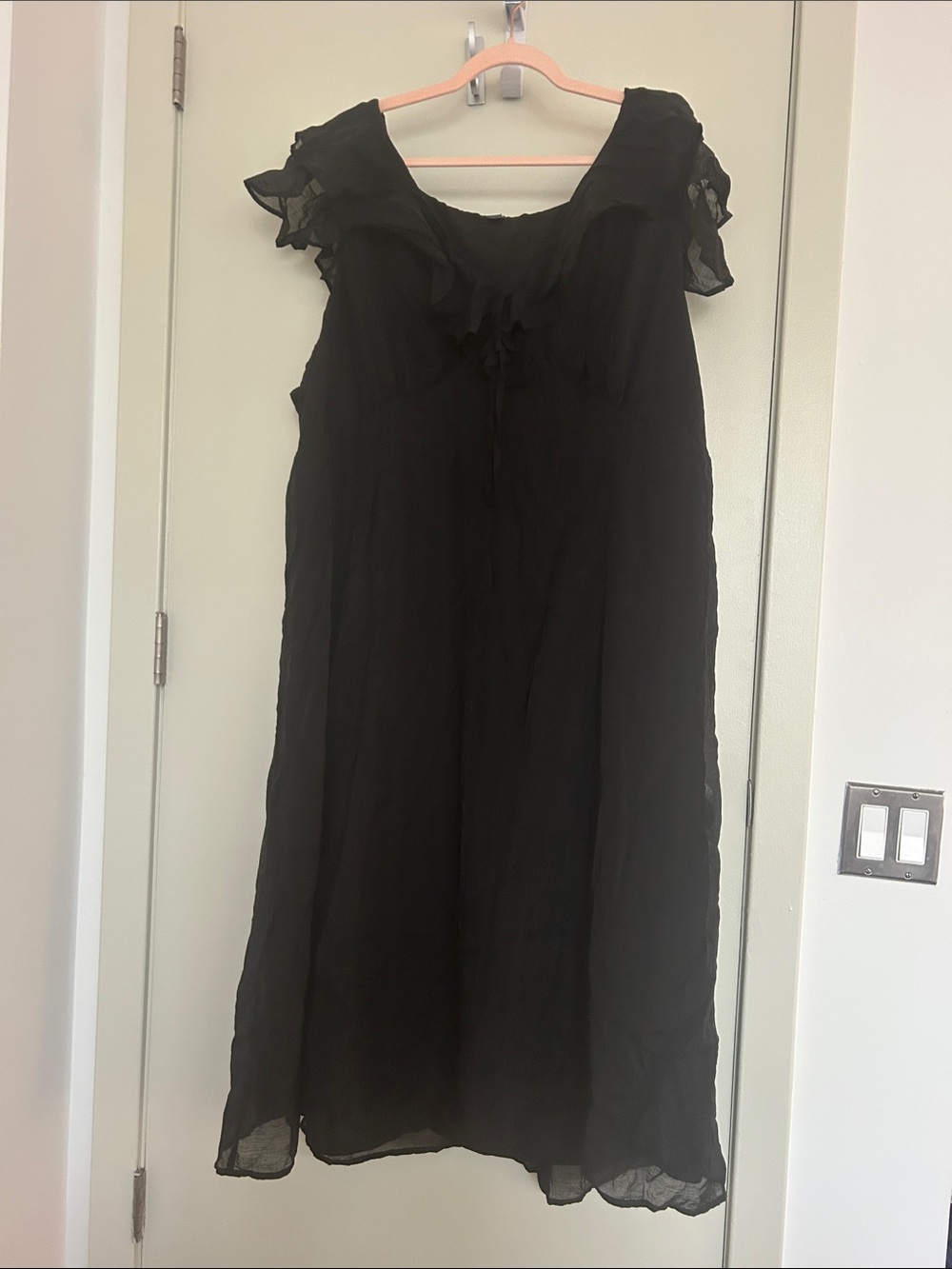 Old Navy Black Ruffle-Trim Midi Dress